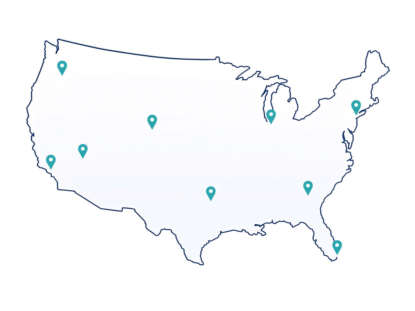 United States map showing Reset Supply fulfillment coverage